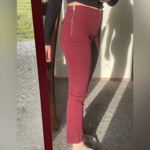 Size 4 burgundy pants with side zipper